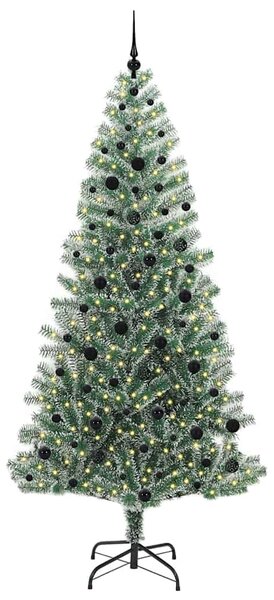 Mű karácsonyi fa hóval borítva LED fényekkel 300 LED-del 240 cm