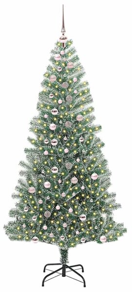 Mű karácsonyi fa hóval borítva LED fényekkel 300 LED-del 240 cm