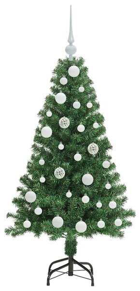 Mű karácsonyfa 150 LED-del Zöld 120 cm PVC és Acél és Műanyag