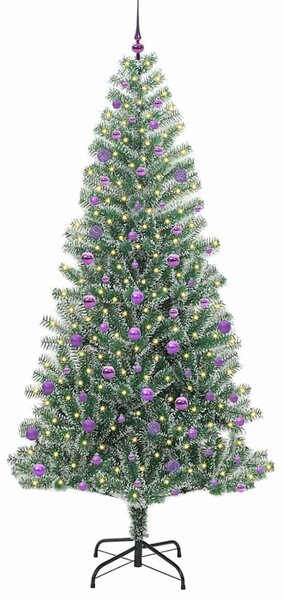 Mű karácsonyi fa hóval borítva LED fényekkel 300 LED-del 240 cm