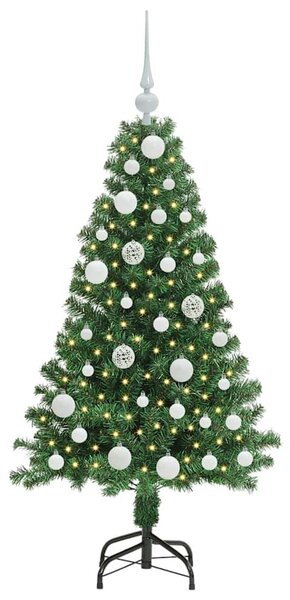 Mű karácsonyfa 150 LED-del Zöld 120 cm PVC és Acél és Műanyag