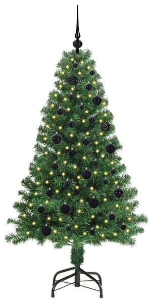 Mű karácsonyfa 150 LED-del Zöld 150 cm PVC és Acél és Műanyag