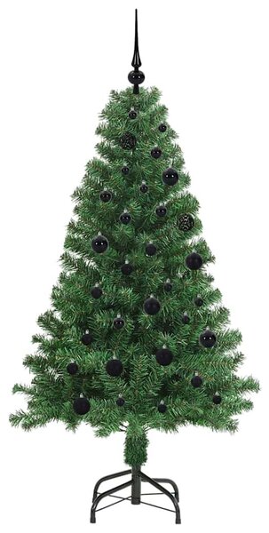 Mű karácsonyfa 150 LED-del Zöld 150 cm PVC és Acél és Műanyag