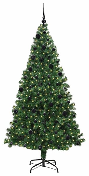 Mű karácsonyfa 300 LED-del Zöld 210 cm PVC és Acél és Műanyag