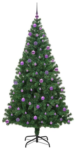 Mű karácsonyfa 300 LED-del Zöld 210 cm PVC és Acél és Műanyag