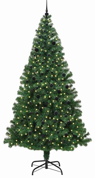 Mű karácsonyfa 300 LED-del Zöld 240 cm PVC és Acél és Műanyag
