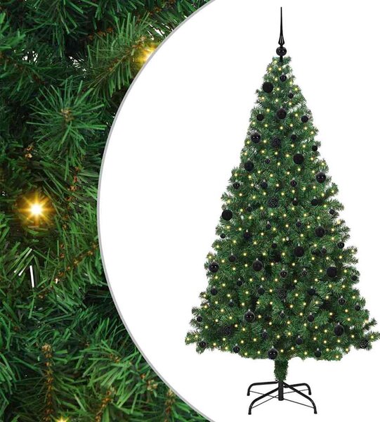 Mű karácsonyfa 300 LED-del Zöld 210 cm PVC és Acél és Műanyag