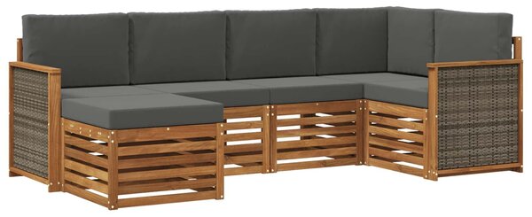 VidaXL Szegmentált kanapé szett párnával 5 pcs Természetes és antracit