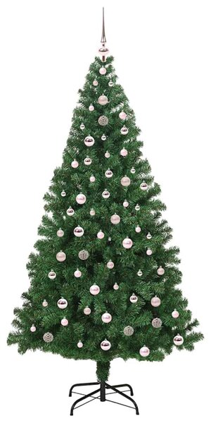 Mű karácsonyfa 300 LED-del Zöld 240 cm PVC és Acél és Műanyag