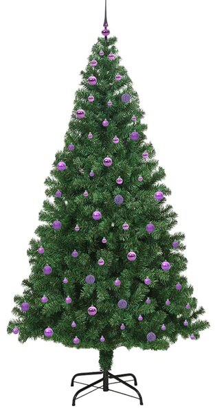 Mű karácsonyfa 300 LED-del Zöld 240 cm PVC és Acél és Műanyag