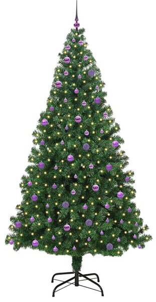 Mű karácsonyfa 300 LED-del Zöld 240 cm PVC és Acél és Műanyag