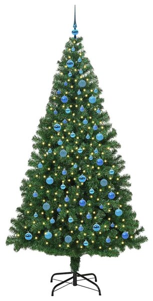 Mű karácsonyfa 300 LED-del Zöld 240 cm PVC és Acél és Műanyag