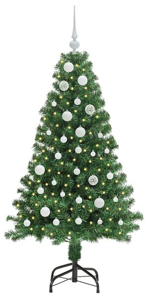 Mű karácsonyfa 150 LED-del Zöld 150 cm PVC és Acél és Műanyag