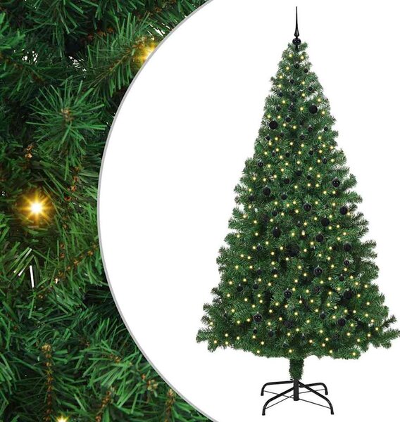 Mű karácsonyfa 300 LED-del Zöld 240 cm PVC és Acél és Műanyag