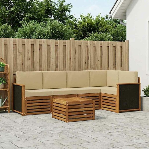 VidaXL Szegmentált kanapé szett párnával 5 pcs Természetes
