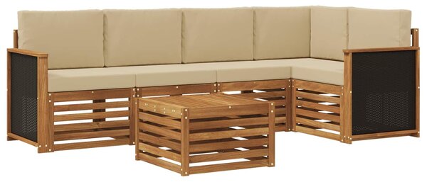 VidaXL Szegmentált kanapé szett párnával 5 pcs Természetes