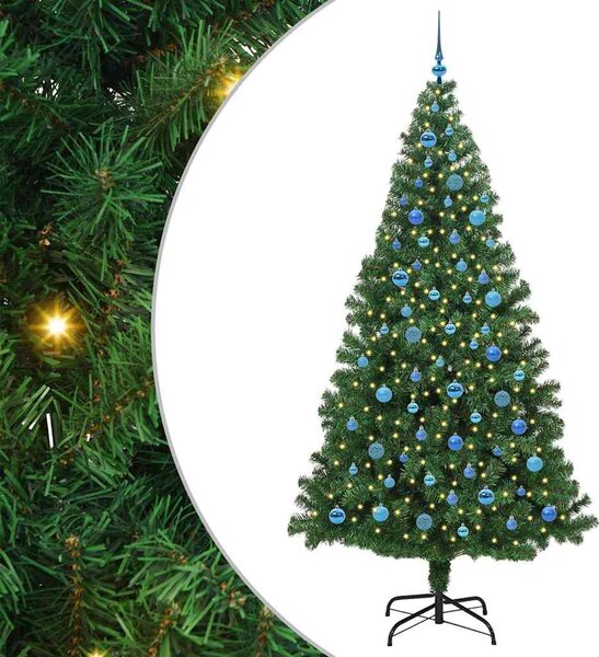 Mű karácsonyfa 300 LED-del Zöld 240 cm PVC és Acél és Műanyag