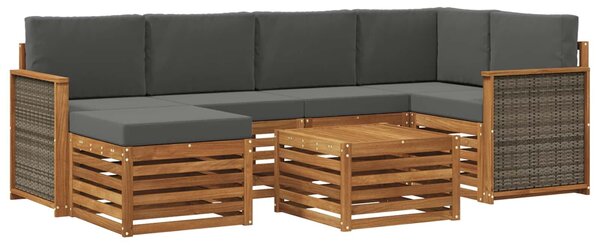 VidaXL Szegmentált kanapé szett párnával 6 pcs Természetes és antracit