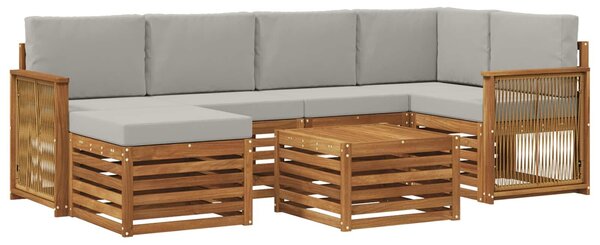 VidaXL Szegmentált kanapé szett 6 pcs Természetes és Világosszürke