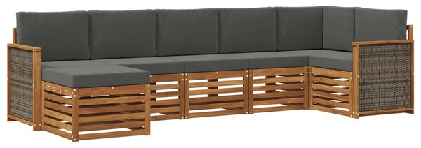 VidaXL Szegmentált kanapé szett párnával 6 pcs Természetes és antracit