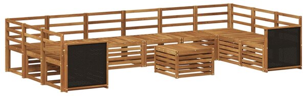 VidaXL Kültéri kanapé szett 8 pcs Természetes Tömör Akácfa