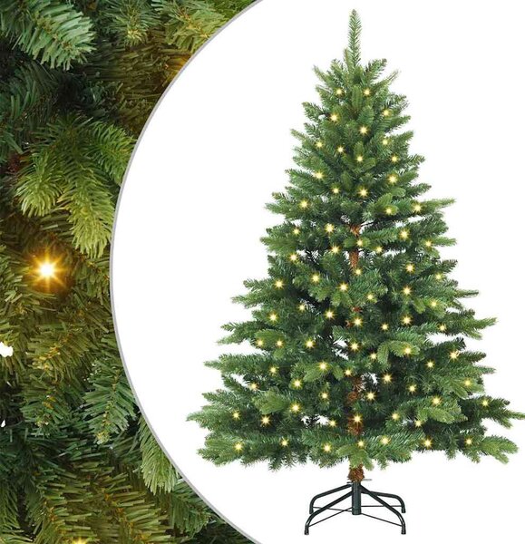 Mű karácsonyfa 150 LED-del állvánnyal Zöld 120 cm PE és PVC