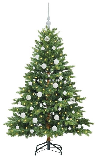 Mű karácsonyfa 150 LED-del állvánnyal Zöld 150 cm PE és PVC