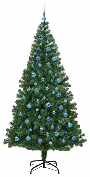 Mű karácsonyfa 300 LED-del Zöld 240 cm PVC és Acél és Műanyag
