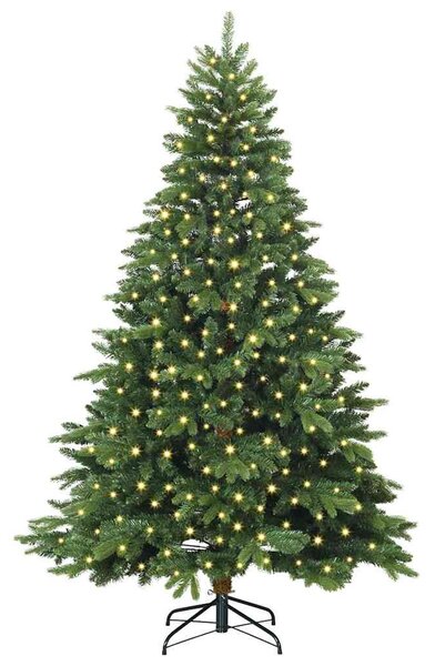 Mű karácsonyfa 300 LED-del állvánnyal Zöld 180 cm PE és PVC