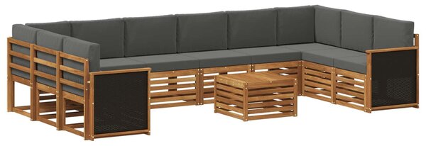VidaXL Kültéri kanapé szett párnával 8 pcs Természetes és antracit