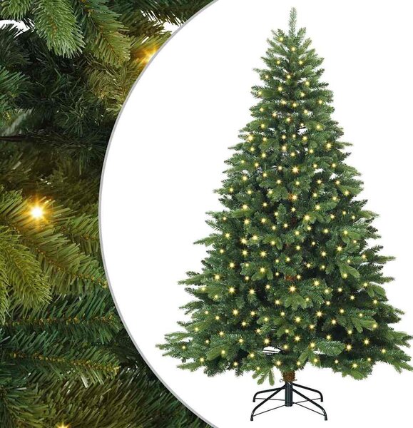 Mű karácsonyfa 300 LED-del állvánnyal Zöld 180 cm PE és PVC