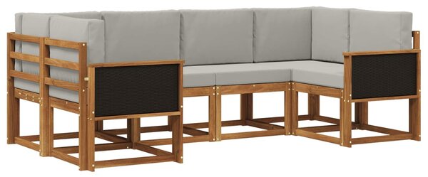 VidaXL Kültéri kanapé szett 6 pcs Természetes és Világosszürke