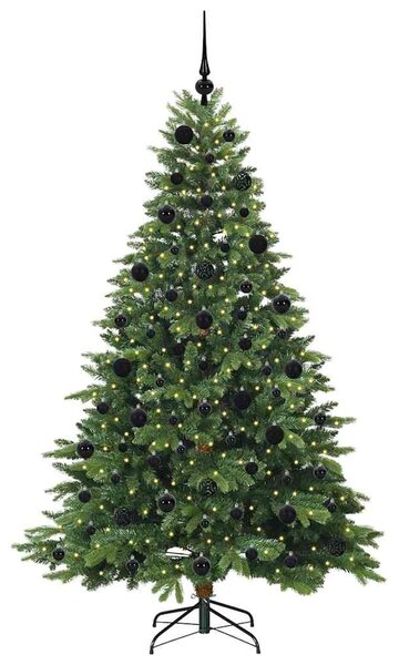 Mű karácsonyfa 300 LED-del állvánnyal Zöld 210 cm PE és PVC