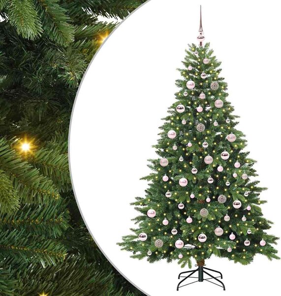 Mű karácsonyfa 300 LED-del állvánnyal Zöld 180 cm PE és PVC
