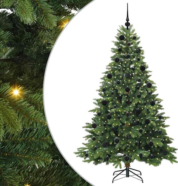 Mű karácsonyfa 300 LED-del állvánnyal Zöld 210 cm PE és PVC