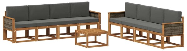 VidaXL Kültéri kanapé szett párnával 7 pcs Természetes és antracit