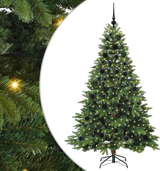 Mű karácsonyfa 300 LED-del állvánnyal Zöld 180 cm PE és PVC