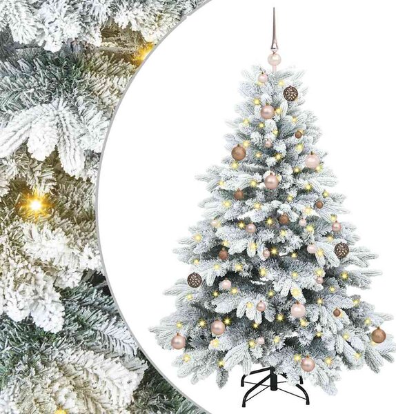 Mű karácsonyfa 150 LED-del állvánnyal Fehér 150 cm PE és PVC