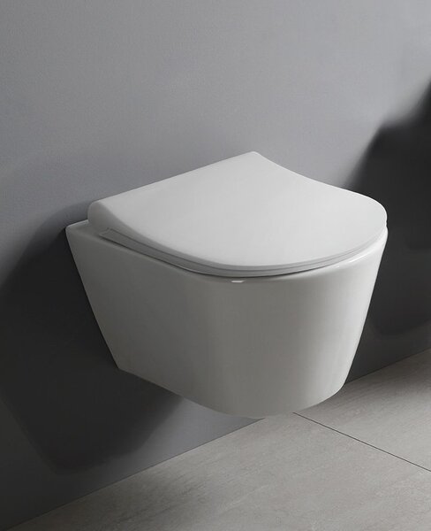 Sapho Sapho, AVVA Slim WC-ülőke lassú zárással, fehér / króm, 100787