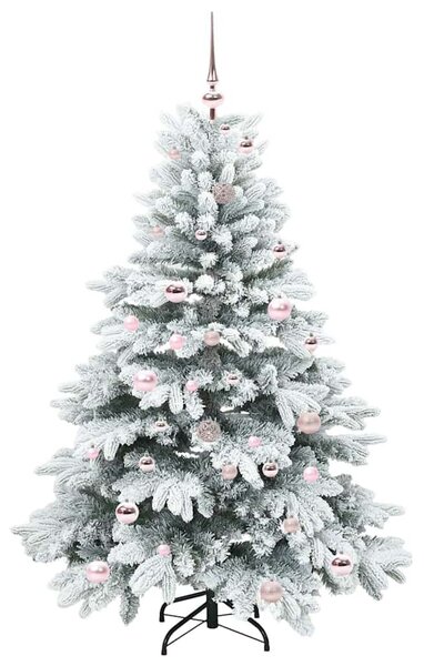 Mű karácsonyfa 150 LED-del állvánnyal Fehér 150 cm PE és PVC