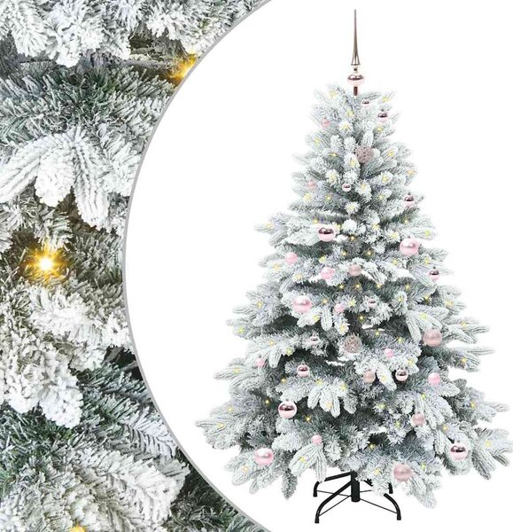 Mű karácsonyfa 150 LED-del állvánnyal Fehér 150 cm PE és PVC