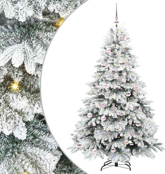 Mű karácsonyfa 300 LED-del állvánnyal Fehér 180 cm PE és PVC
