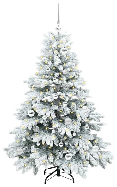Mű karácsonyfa 150 LED-del állvánnyal Fehér 150 cm PE és PVC