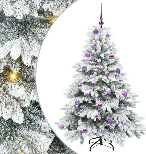 Mű karácsonyfa 150 LED-del állvánnyal Fehér 150 cm PE és PVC