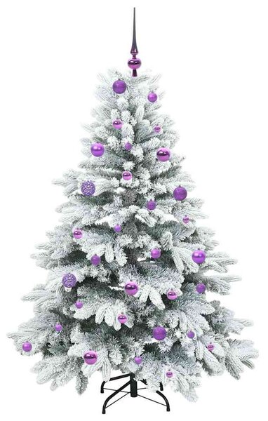 Mű karácsonyfa 150 LED-del állvánnyal Fehér 150 cm PE és PVC