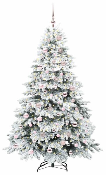 Mű karácsonyfa 300 LED-del állvánnyal Fehér 180 cm PE és PVC
