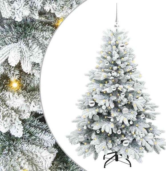 Mű karácsonyfa 150 LED-del állvánnyal Fehér 150 cm PE és PVC
