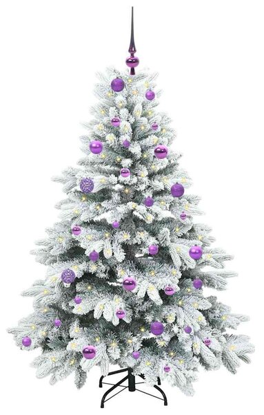 Mű karácsonyfa 150 LED-del állvánnyal Fehér 150 cm PE és PVC