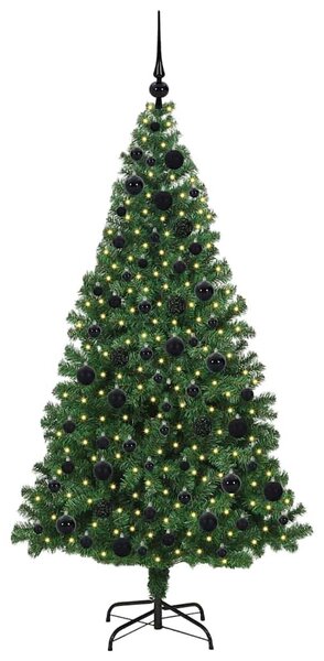 Mű karácsonyfa 300 LED-del Zöld 180 cm PVC és Acél és Műanyag