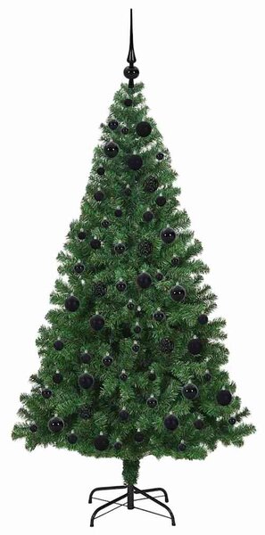 Mű karácsonyfa 300 LED-del Zöld 180 cm PVC és Acél és Műanyag